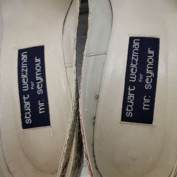 STUART Weitzman For Mr Seymour Snake Skin Peeptoe Heels 8.5 Multicolor in Box EU - Picture 4 of 16